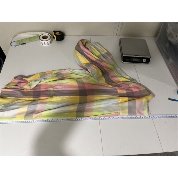 Melissa McCarthy Seven Pastel Multicoloured Check Tunic Blouse Womens Size 2X - Picture 9 of 10